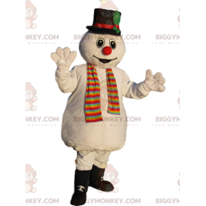 BIGGYMONKEY™ Snemandsmaskotkostume med sort hat -