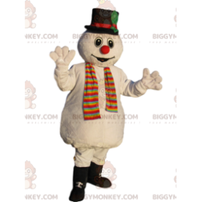 BIGGYMONKEY™ Snowman Mascot Costume with Black Hat -