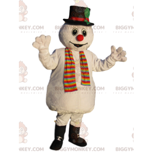 BIGGYMONKEY™ Snowman Mascot Costume with Black Hat -