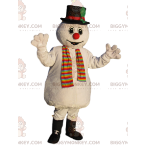 Disfraz de mascota de muñeco de nieve BIGGYMONKEY™ con sombrero