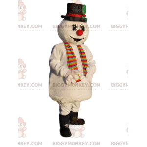 BIGGYMONKEY™ Snowman Mascot Costume with Black Hat -