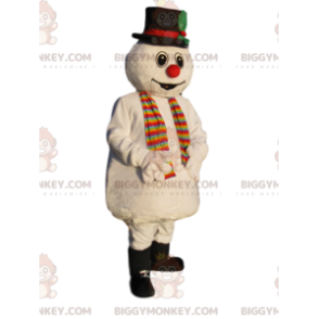 BIGGYMONKEY™ Snemandsmaskotkostume med sort hat -