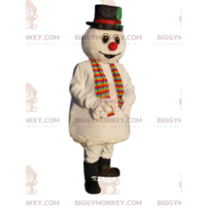 BIGGYMONKEY™ Snowman Mascot Costume with Black Hat -