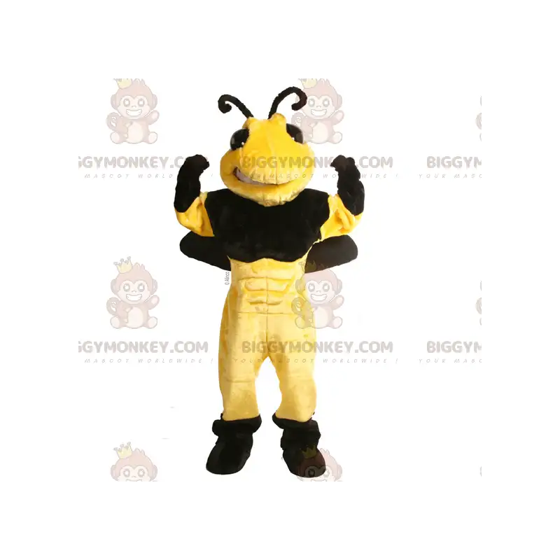 Costume de mascotte BIGGYMONKEY™ d'abeille de guêpe noire et Costume de mascotte BIGGYMONKEY™ d'abeille de guêpe noire et