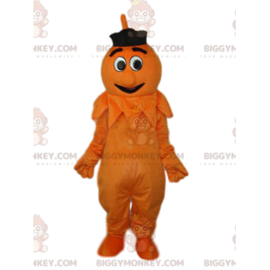 Sarjakuva oranssi lumiukko BIGGYMONKEY™ maskottiasu -