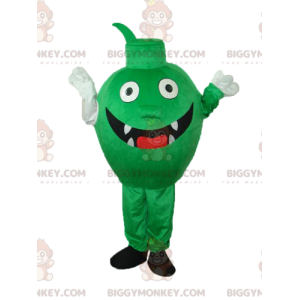 BIGGYMONKEY™ Mascot Costume Little Green Monster with Teeth and