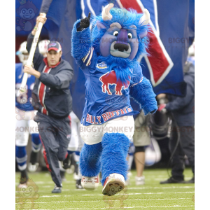 Todo el disfraz de mascota BIGGYMONKEY™ de búfalo toro azul