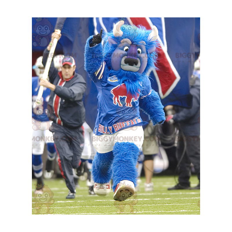 Tutto il costume mascotte BIGGYMONKEY™ di Bufalo blu peloso - Tutto il costume mascotte BIGGYMONKEY™ di Bufalo blu peloso -