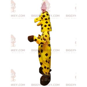 Giraffe BIGGYMONKEY™ maskotkostume med finurlig lys gul pels -