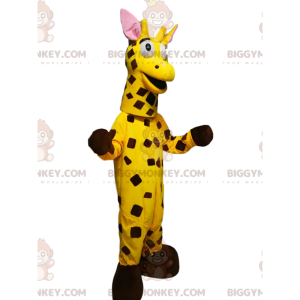 Giraffe BIGGYMONKEY™ Mascot Costume with Quirky Bright Yellow