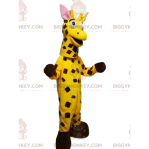 Giraffe BIGGYMONKEY™ maskotkostume med finurlig lys gul pels - Jungeldyr - BIGGYMONKEY_013662 - BiggyMonkey.com