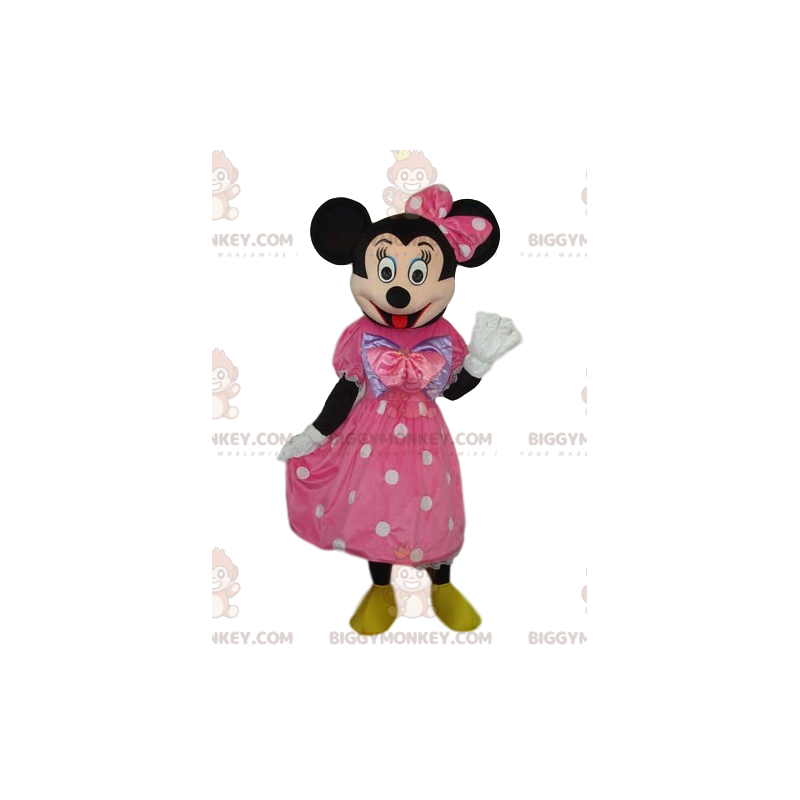 Minnie Mouse BIGGYMONKEY™ maskotdräkt med elegant rosa klänning - Maskoter kända människor - BiggyMonkey.com