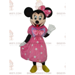Minnie Mouse BIGGYMONKEY™ maskotdräkt med elegant rosa klänning - Maskoter kända människor - BiggyMonkey.com