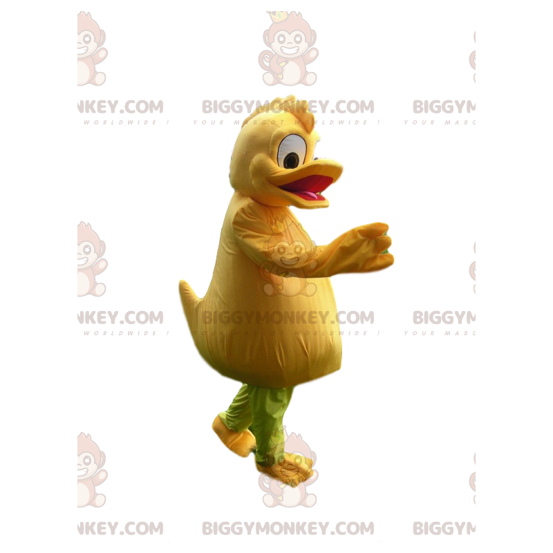 Traje de mascote BIGGYMONKEY™ Pato amarelo cômico com crista Traje de mascote BIGGYMONKEY™ Pato amarelo cômico com crista