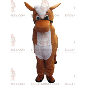Kostým maskota Hnědobílého osla BIGGYMONKEY™. Kostým osla. –
