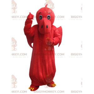Kostium maskotki BIGGYMONKEY™ z czerwonego smoka ze skrzydłami.