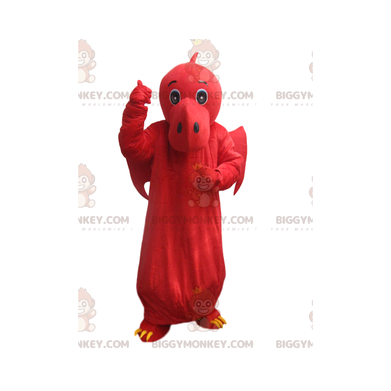 BIGGYMONKEY™ mascottekostuum van rode draak met vleugels. drakenkostuum - Dragon mascotte - BIGGYMONKEY_013674 - BiggyMonkey.com