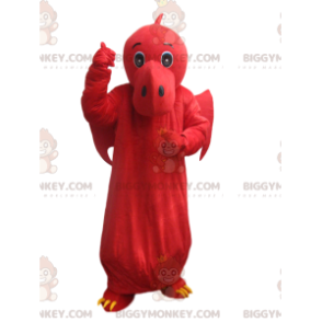 BIGGYMONKEY™ mascottekostuum van rode draak met vleugels. drakenkostuum - Dragon mascotte - BIGGYMONKEY_013674 - BiggyMonkey.com