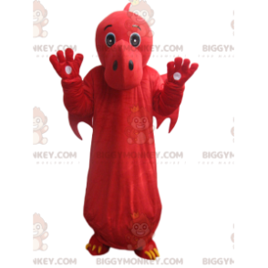 Traje de mascote BIGGYMONKEY™ de dragão vermelho com asas.