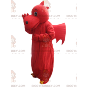 BIGGYMONKEY™ maskotdräkt av röd drake med vingar. drak kostym - Dragon maskot - BIGGYMONKEY_013674 - BiggyMonkey.com