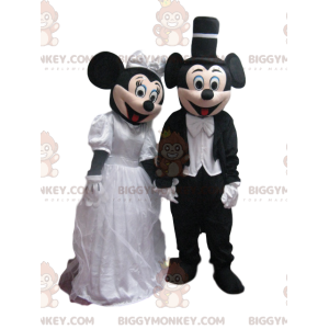 BIGGYMONKEY™ Mascot Costume Duo of Mickey and Minnie in Wedding