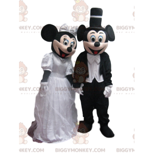 Dupla de fantasias de mascote BIGGYMONKEY™ de Mickey e Minnie