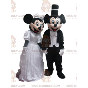 BIGGYMONKEY™ Maskotdräkt Duo av Mickey och Minnie i bröllopskläder - Maskoter kända människor - BiggyMonkey.com