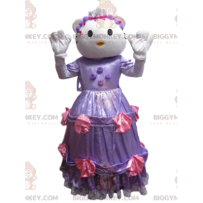 Kostium maskotki Hello Kitty BIGGYMONKEY™ z fioletową satynową