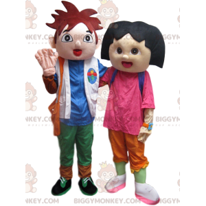 Dora the Explorerin ja Diegon BIGGYMONKEY™ maskottipukuduo -