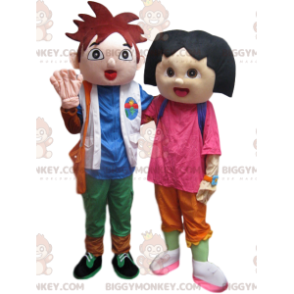 Dora the Explorerin ja Diegon BIGGYMONKEY™ maskottipukuduo -