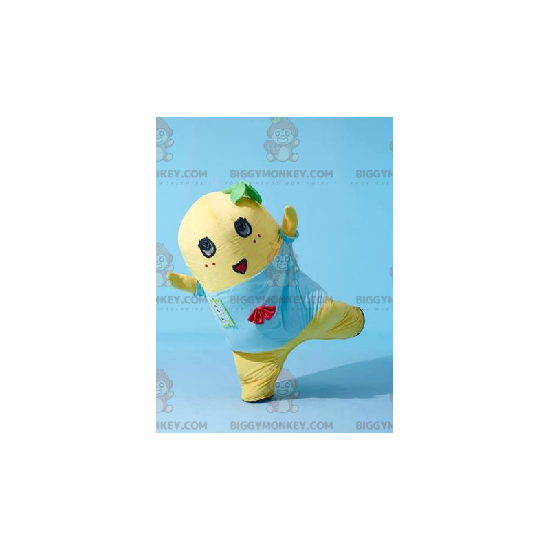 Disfraz de mascota de hombre sonriente de peluche amarillo Disfraz de mascota de hombre sonriente de peluche amarillo