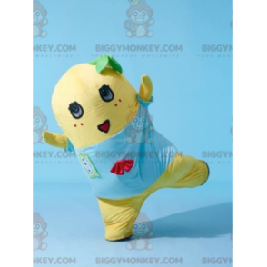 BIGGYMONKEY™ Yellow Plush Smiling Man Mascot Costume -