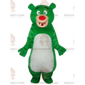 BIGGYMONKEY™ Μασκότ Στολή Αστεία Πράσινη και Λευκή Αρκούδα με