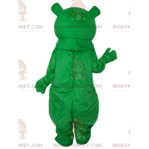 BIGGYMONKEY™ Mascot Costume Funny Green and White Bear with Red