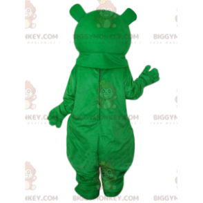 BIGGYMONKEY™ maskottiasu Hauska vihreä ja valkoinen karhu