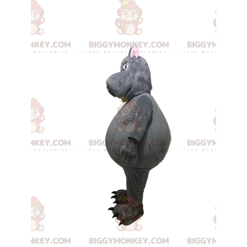 BIGGYMONKEY™ Mascot Costume Gray Hippo with Funny Face -