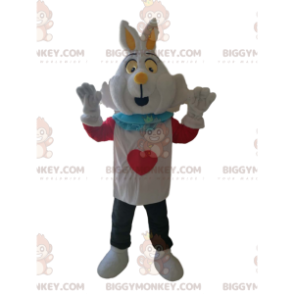 BIGGYMONKEY™ wit konijn mascotte kostuum, van Alice in