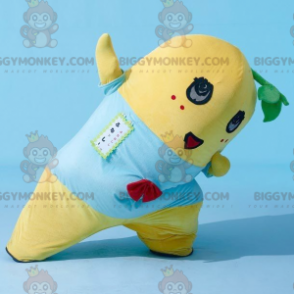BIGGYMONKEY™ Yellow Plush Smiling Man Mascot Costume -