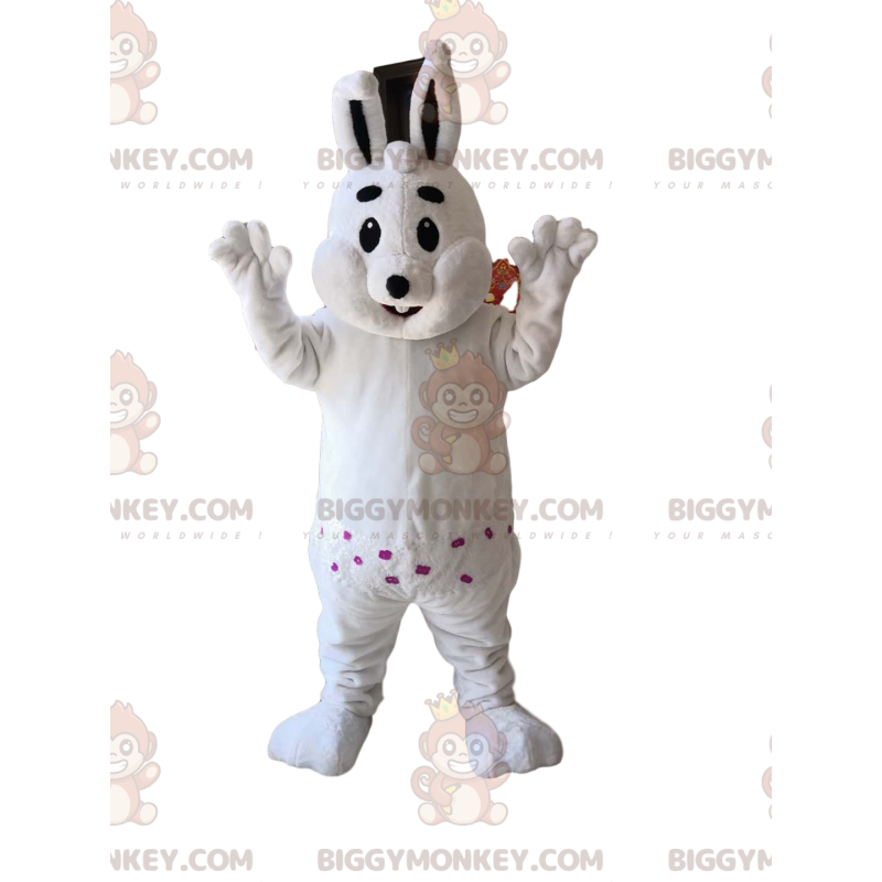 Costume de mascotte BIGGYMONKEY™ de lapin blanc dodu. Costume Costume de mascotte BIGGYMONKEY™ de lapin blanc dodu. Costume