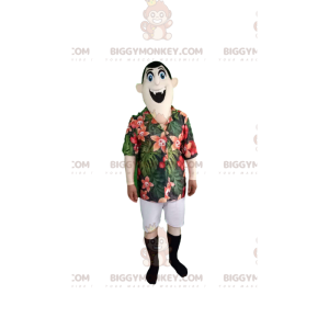 Disfraz de mascota vampiro BIGGYMONKEY™ con camisa tropical y