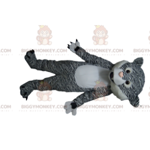BIGGYMONKEY™ Maskottchen-Kostüm Schwarz-weißer Tiger mit