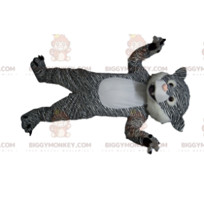 BIGGYMONKEY™ Maskottchen-Kostüm Schwarz-weißer Tiger mit