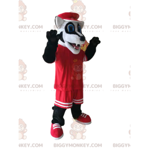 Legrační kostým maskota Badger BIGGYMONKEY™ s červeným