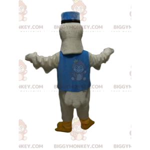 Costume de mascotte BIGGYMONKEY™ de cygogne blanche avec un