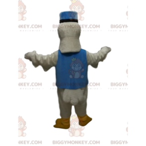 Στολή μασκότ BIGGYMONKEY™ White Swan με μπλε Kepi και παπιγιόν - Μη ταξινομημένες μασκότ - BIGGYMONKEY_013710 - BiggyMonkey.com