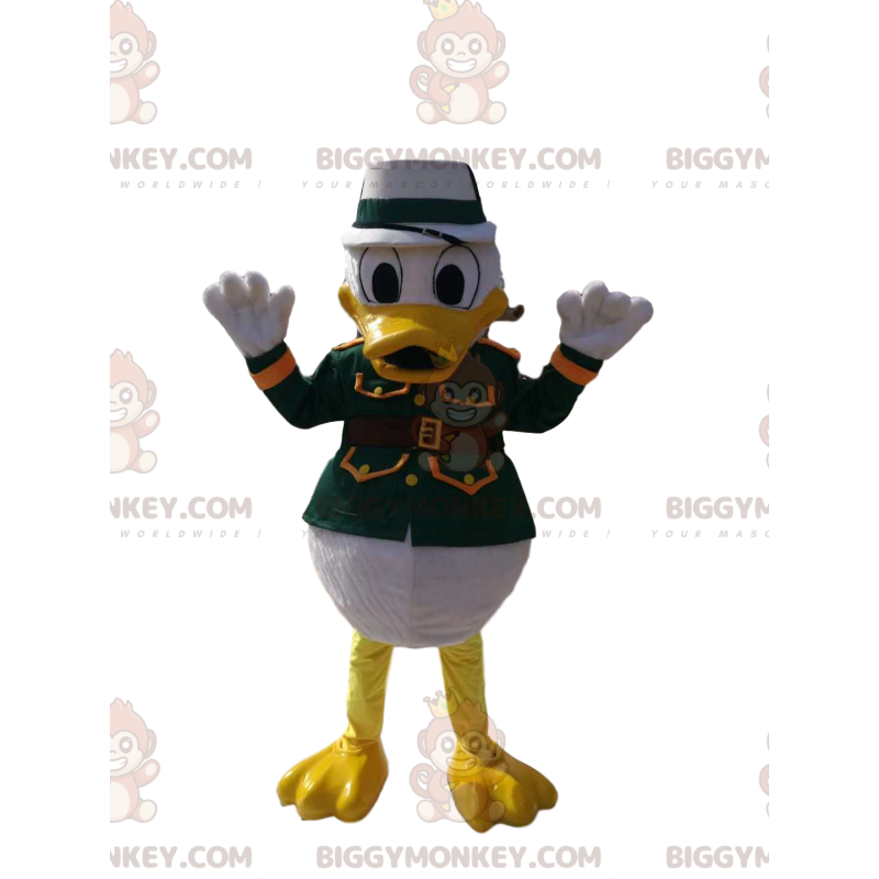 Costume de mascotte BIGGYMONKEY™ de Donald avec une veste verte