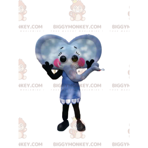 Heart Shaped Little Gray Elephant BIGGYMONKEY™ Mascot Costume -