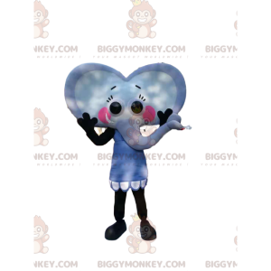 Στολή μασκότ σε σχήμα καρδιάς Little Grey Elephant BIGGYMONKEY™ - Μασκότ ελεφάντων - BIGGYMONKEY_013718 - BiggyMonkey.com