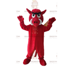 Aggressiv Red Boar BIGGYMONKEY™ maskotdräkt. galtdräkt - Gris maskot - BIGGYMONKEY_013719 - BiggyMonkey.com