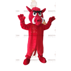 Aggressiv Red Boar BIGGYMONKEY™ maskotdräkt. galtdräkt - Gris maskot - BIGGYMONKEY_013719 - BiggyMonkey.com